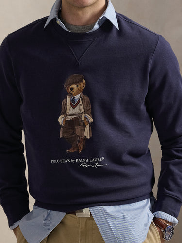 Sweatshirt mit Polo Bear Print in Blau