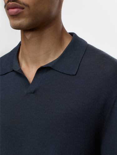 Polo mit V-Ausschnitt Blau