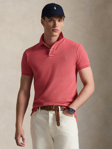 RALPH LAUREN-Polo Slim Fit in Cotone Rosso-TRYME Shop