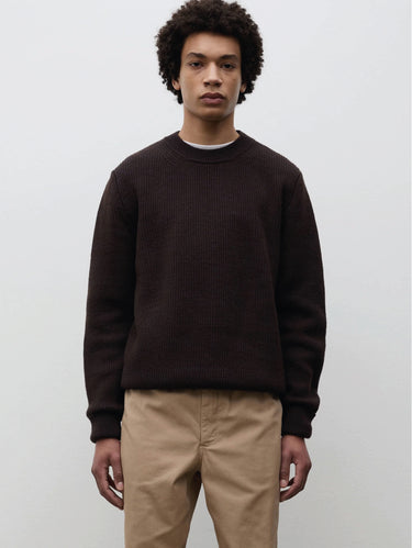 NORSE PROJECTS-Maglia Girocollo a Coste Viola/Marrone-TRYME Shop