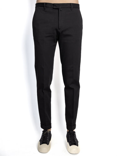 BRIGLIA 1949-Pantaloni in Jersey Bi-Stretch Nero-TRYME Shop