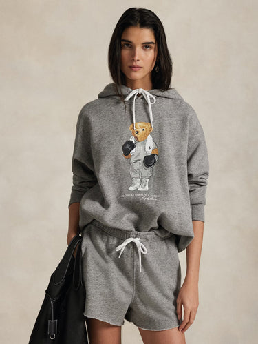 RALPH LAUREN-Felpa con Cappuccio con Stampa Polo Bear Grigio-TRYME Shop