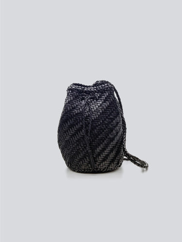 DRAGON DIFFUSION-Borsa a Secchiello Piccola PomPom Double Jump Nero-TRYME Shop