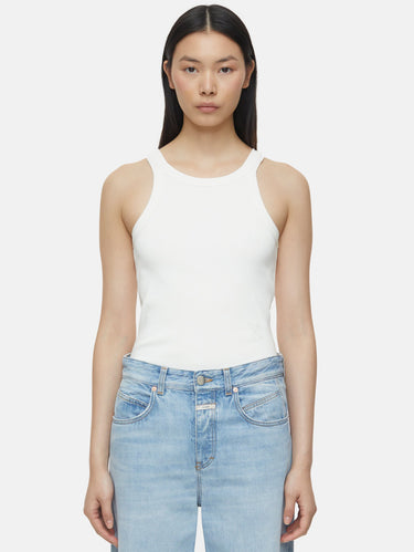 CLOSED-Top in Cotone Stretch a Coste Avorio-TRYME Shop