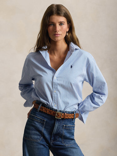 RALPH LAUREN-Camicia a Righe Blu/Bianco-TRYME Shop