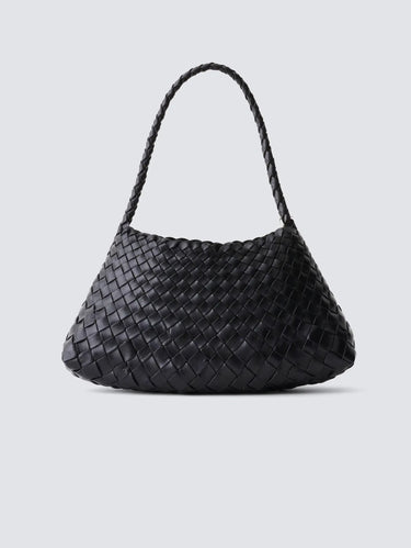 DRAGON DIFFUSION-Borsa Baguette in Pelle Intrecciata Rosanna Nero-TRYME Shop