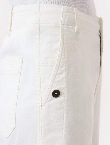 Cropped Dyed Pants in Ivory Fabric
