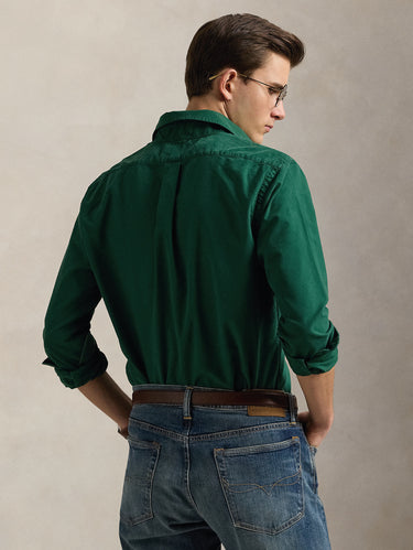 Oxford Overhemd Custom Fit Geverfd in de Massa Groen