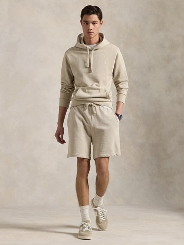 Beige Shorts aus Baumwoll-Loopback
