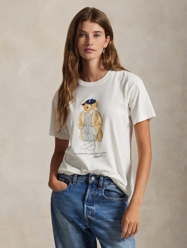 RALPH LAUREN-Maglietta Girocollo con Polo Bear Boxeur Bianco-TRYME Shop