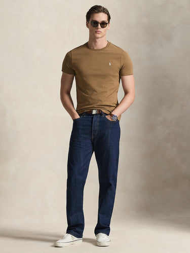 Custom Slim Fit Crew Neck T-shirt Brown