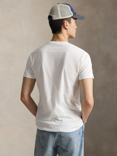 Custom Slim T-shirt with Polo Bear on Bike White