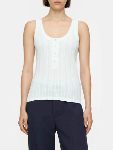 CLOSED-Top a Coste Slim Fit Avorio-TRYME Shop