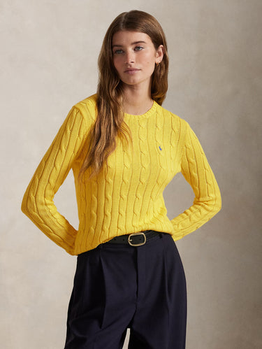 RALPH LAUREN-Maglia a Trecce in Cotone Giallo-TRYME Shop