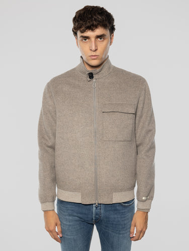 PALTò-Giubbotto Corto Arturo in Double con Zip Tortora-TRYME Shop