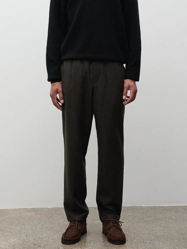 NORSE PROJECTS-Pantaloni Gamba Ampia in Lana Trysil Pino-TRYME Shop