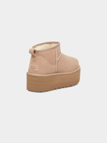 Stiefeletten mit Plateau Ultra Mini Platform Sand