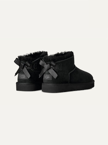 Ultra-Mini-Stiefel Bailey Bow mit Schleife, Schwarz