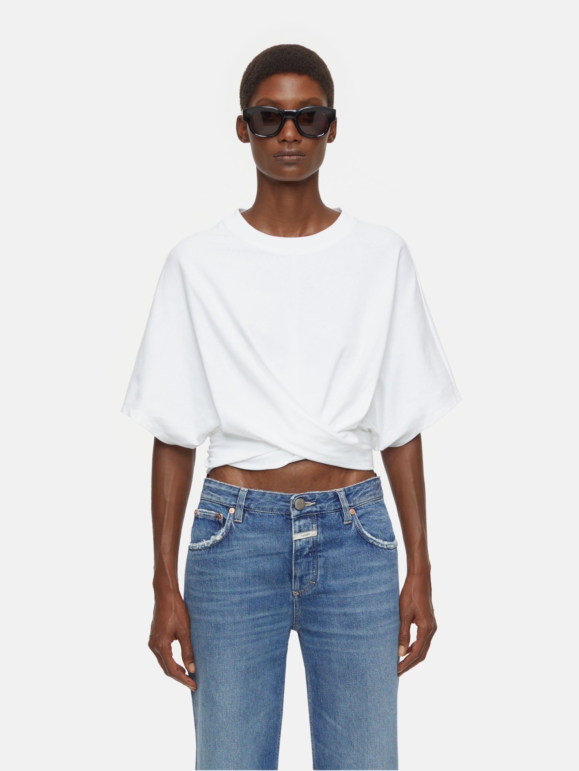 CLOSED-T-shirt con Fiocco Bianco-TRYME Shop