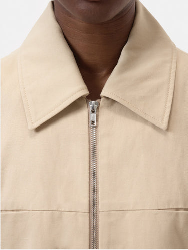 Worker-Jacke aus Baumwolle und Leinen Beige