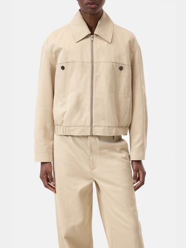 CLOSED-Giacca Worker in Cotone e Lino Beige-TRYME Shop