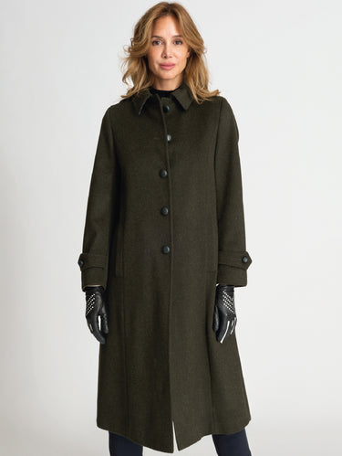 STEINBOCK-Cappotto in Loden con Cappuccio Zirl Verde Oliva-TRYME Shop
