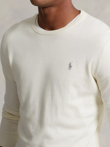 Pull col rond effet texture crème