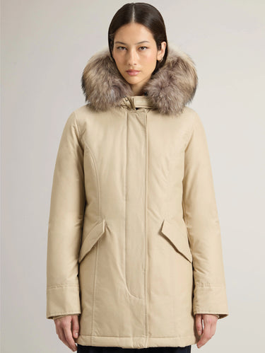 WOOLRICH-Parka Arctic con Cappuccio in Raccoon Beige-TRYME Shop
