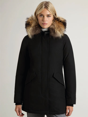 WOOLRICH-Parka Arctic con Cappuccio in Raccoon Nero-TRYME Shop