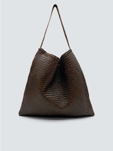 DRAGON DIFFUSION-Borsa a Spalla Ampia Ars Tote Diagonal Marrone Scuro-TRYME Shop