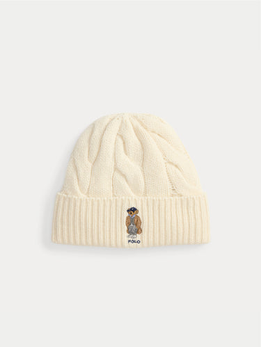 RALPH LAUREN-Cappello a Trecce con Polo Bear Crema-TRYME Shop