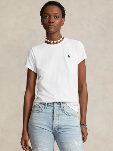 RALPH LAUREN-T-shirt Girocollo in Cotone Bianco-TRYME Shop