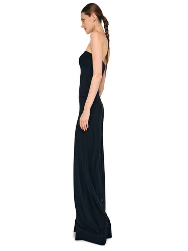Hose mit weitem Bein aus Jersey Schwarz