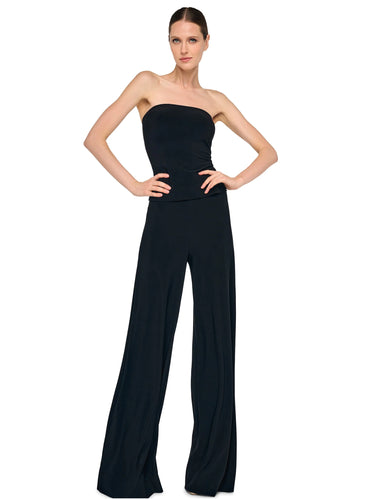 Hose mit weitem Bein aus Jersey Schwarz