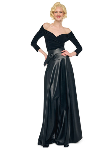 NORMA KAMALI-Body con Scollo a Cuore e Spalle Scoperte Nero-TRYME Shop