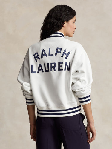 Bomber réversible style college blanc/bleu