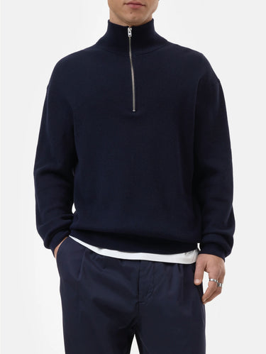 CLOSED-Maglia con Mezza Zip Blu-TRYME Shop