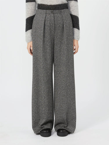 MAX MARA MM-Pantaloni in Jesery di Viscosa Stretch Sale e Pepe Grigio-TRYME Shop