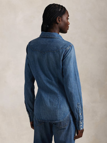 Westernoverhemd in Denimblauw