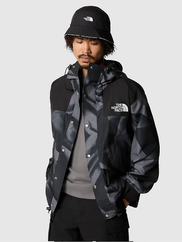 THE NORTH FACE-Giacca con Cappuccio Retro Mountain Stampa Grigio-TRYME Shop