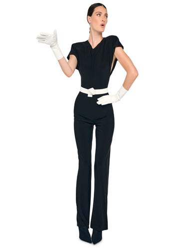 Jumpsuit mit V-Ausschnitt Schwarz