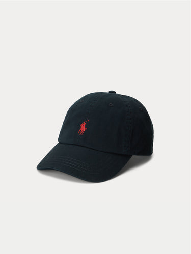 RALPH LAUREN-Cappello da Baseball in Cotone Nero-TRYME Shop