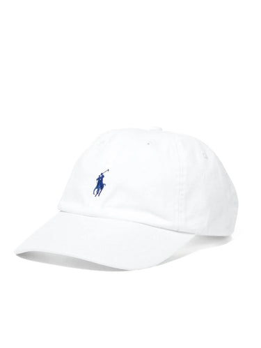RALPH LAUREN-Cappello da Baseball in Cotone Twill Bianco-TRYME Shop