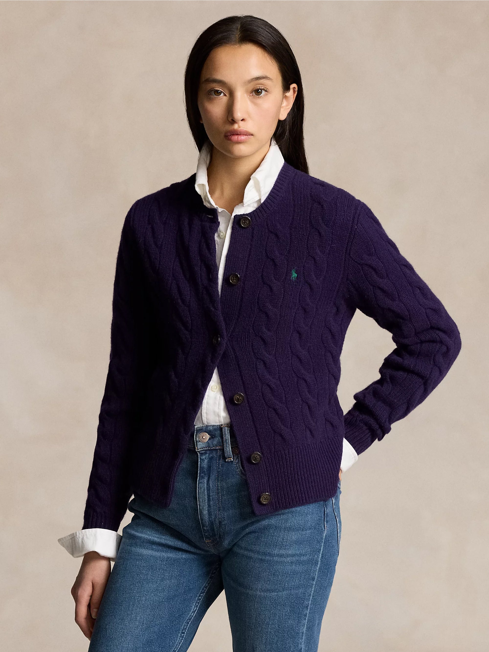 Cashmere Cardigan Viola Donna Teddy Cashmere Cardigan Amalfi Viola