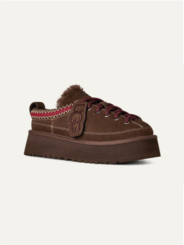 Braune Heritage-Plateau-Schnürschuhe aus Ciabatta-Leder