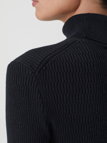 Black Cashmere Blend Turtleneck