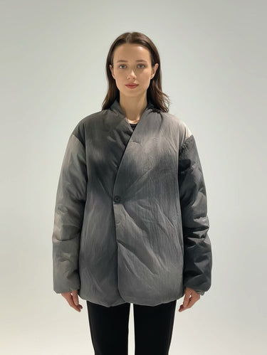SNOW PEAK-Piumino dalla Linea Orientale Tinto in Capo Carbone-TRYME Shop
