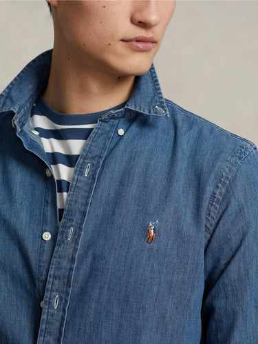 Camicia in Denim Slim Fit Blu