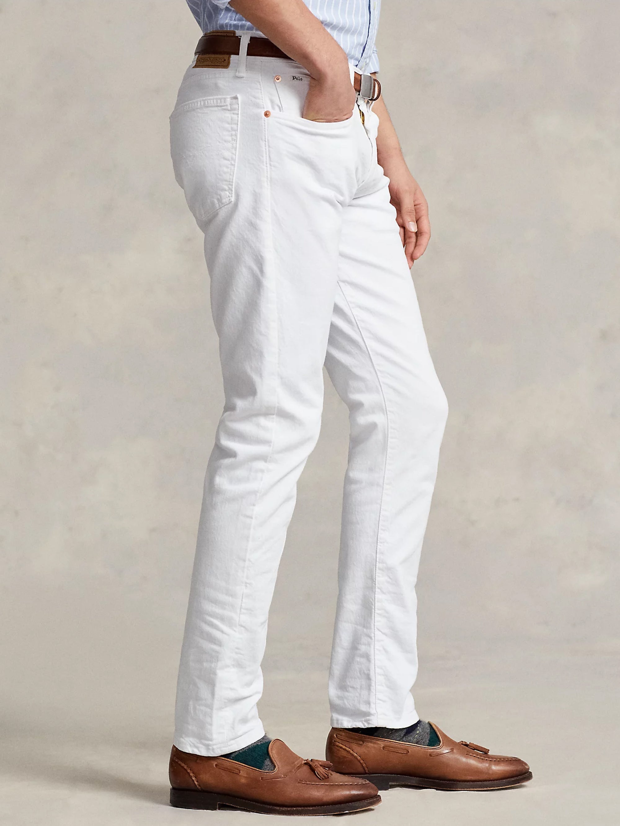 Jeans Sullivan in Cotone Bull Slim Fit Bianco