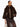 PINKO-Eco Pelliccia Con Cappuccio Marrone-TRYME Shop